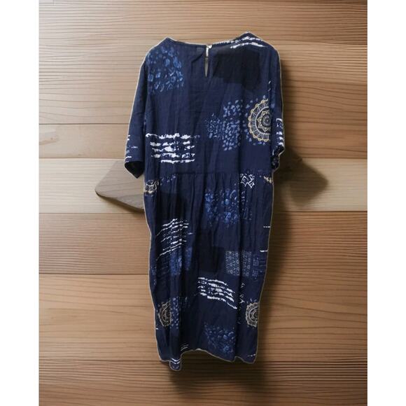 Suzanne Betro NWT Artsy Boho Midi Dress Size 3X Plus Multicolor Abstract Pockets - Picture 4 of 7